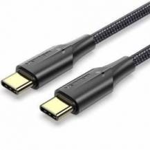 CABLE USB 2.0 TIPO-C 3A VENTION TAUBF/ USB TIPO-C MACHO - USB TIPO-C MACHO/ HASTA 60W/ 480MBPS/ 1M/ NEGRO