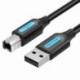 CABLE USB 2.0 IMPRESORA VENTION COQBF/ USB TIPO-B MACHO - USB MACHO/ 480MBPS/ 1M/ NEGRO