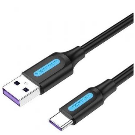 CABLE USB 2.0 TIPO-C VENTION CORBD/ USB MACHO - USB TIPO-C MACHO/ 480MBPS/ 50CM/ NEGRO
