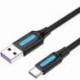CABLE USB 2.0 TIPO-C VENTION CORBF/ USB MACHO - USB TIPO-C MACHO/ 480MBPS/ 1M/ NEGRO