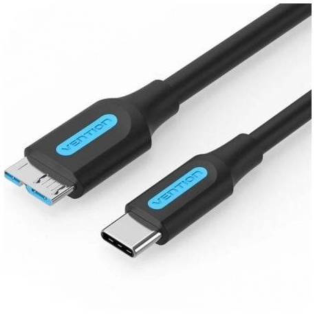 CABLE USB 3.0 VENTION CQABD/ MICROUSB MACHO - USB TIPO-C MACHO/ 5GBPS/ 50CM/ NEGRO
