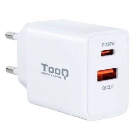 CARGADOR DE PARED TOOQ TQWC-2SC04WT/ 1XUSB TIPO-C/ 1XUSB/ 20W