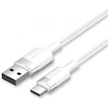 CABLE USB 2.0 TIPO-C VENTION CTNWH/ USB TIPO-C MACHO - USB MACHO/ HASTA 60W/ 480MBPS/ 2M/ BLANCO