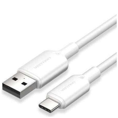CABLE USB 2.0 TIPO-C VENTION CTQWH/ USB TIPO-C MACHO - USB MACHO/ HASTA 60W/ 480MBPS/ 2M/ BLANCO