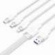 CABLE USB 2.0 LIGHTNING VENTION CTRWG/ USB MACHO/ USB TIPO-C MACHO - MICROUSB MACHO - LIGHTNING MACHO/ 1.5M/ BLANCO