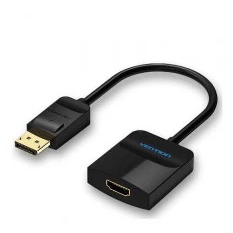 CONVERSOR VENTION HBGBB/ DISPLAYPORT MACHO - HDMI HEMBRA/ 15CM/ NEGRO