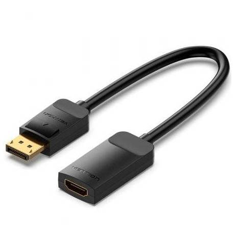 CABLE CONVERSOR VENTION HBZBB/ DISPLAYPORT MACHO - HDMI 4K HEMBRA/ 15CM/ NEGRO
