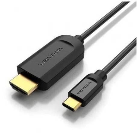CABLE CONVERSOR HDMI 1.4 4K VENTION CGUBF/ USB TIPO-C MACHO - HDMI MACHO/ 1M/ NEGRO
