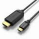 CABLE CONVERSOR HDMI 1.4 4K VENTION CGUBG/ USB TIPO-C MACHO - HDMI MACHO/ 1.5M/ NEGRO