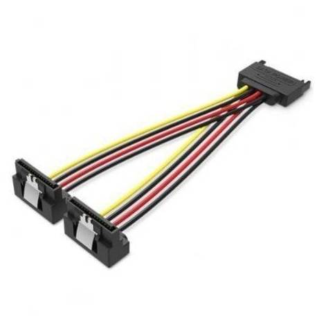CABLE ALIMENTACIÓN VENTION KDBBB/ SATA MACHO - 2X SATA HEMBRA/ 15CM/ NEGRO