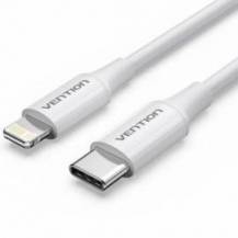 CABLE USB 2.0 TIPO-C LIGHTNING VENTION LAJWF/ USB TIPO-C MACHO - LIGHTNING MACHO/ HASTA 27W/ 480MBPS/ 1M/ BLANCO
