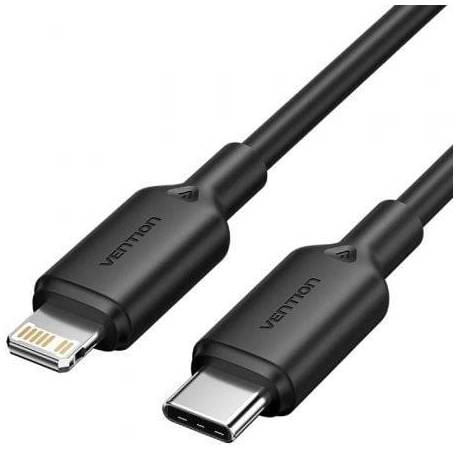 CABLE USB 2.0 TIPO-C LIGHTNING VENTION LAKBF/ USB TIPO-C MACHO - LIGHTNING MACHO/ HASTA 27W/ 480MBPS/ 1M/ NEGRO