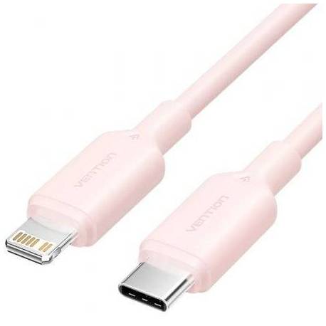 CABLE USB 2.0 TIPO-C LIGHTNING VENTION LAKPF/ USB TIPO-C MACHO - LIGHTNING MACHO/ HASTA 27W/ 480MBPS/ 1M/ ROSA