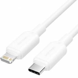 CABLE USB 2.0 TIPO-C LIGHTNING VENTION LAKWF/ USB TIPO-C MACHO - LIGHTNING MACHO/ HASTA 27W/ 480MBPS/ 1M/ BLANCO