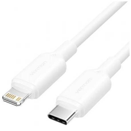 CABLE USB 2.0 TIPO-C LIGHTNING VENTION LAKWF/ USB TIPO-C MACHO - LIGHTNING MACHO/ HASTA 27W/ 480MBPS/ 1M/ BLANCO