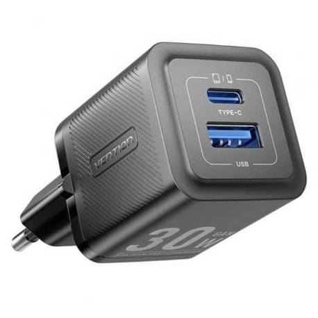 CARGADOR DE PARED GAN VENTION FEQB0-EU/ 1XUSB TIPO-C/ 1XUSB/ 30W