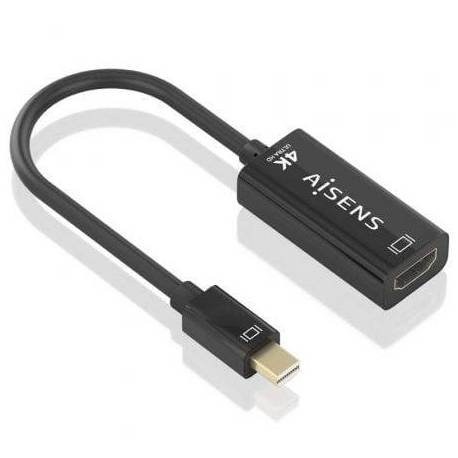 CONVERSOR AISENS A125-0904/ MINI DISPLAYPORT MACHO - HDMI HEMBRA/ 15CM/ NEGRO