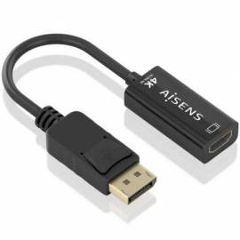 CONVERSOR AISENS A125-0905/ DISPLAYPORT MACHO - HDMI HEMBRA/ 15CM/ NEGRO