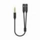 CABLE ESTÉREO AISENS A128-0416/ JACK 3.5 MACHO - 2X JACK 3.5 HEMBRA/ 25CM/ NEGRO