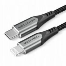 CABLE USB 2.0 TIPO-C LIGHTNING VENTION TACHF/ USB TIPO-C MACHO - LIGHTNING MACHO/ 480MBPS/ 1M/ GRIS