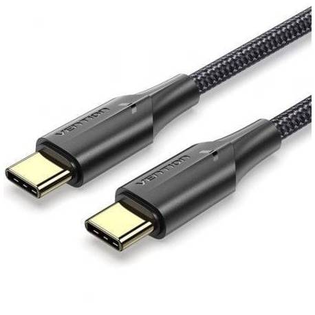 CABLE USB 2.0 TIPO-C 3A VENTION TAUBI/ USB TIPO-C MACHO - USB TIPO-C MACHO/ 480MBPS/ 3M/ NEGRO