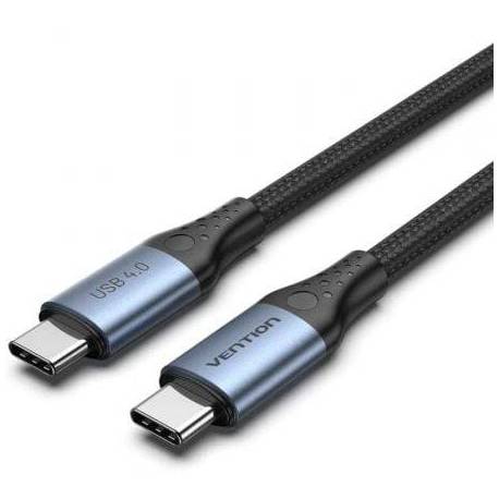 CABLE USB 4.0 TIPO-C 5A VENTION TAVHF/ USB TIPO-C MACHO - USB TIPO-C MACHO/ HASTA 240W/ 40GBPS/ 1M/ GRIS
