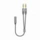 CABLE ESTÉREO AISENS A128-0417/ JACK 3.5 HEMBRA - 2X JACK 3.5 MACHO/ 25CM/ GRIS