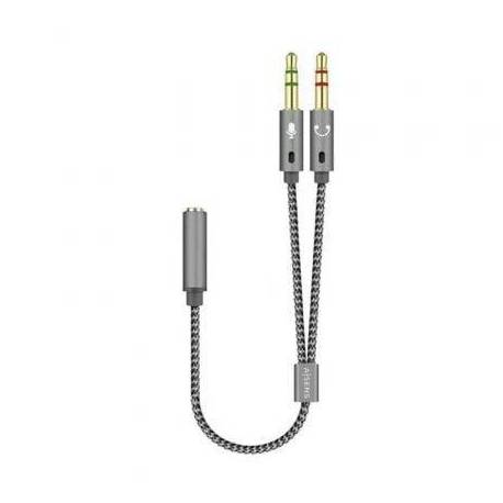 CABLE ESTÉREO AISENS A128-0417/ JACK 3.5 HEMBRA - 2X JACK 3.5 MACHO/ 25CM/ GRIS