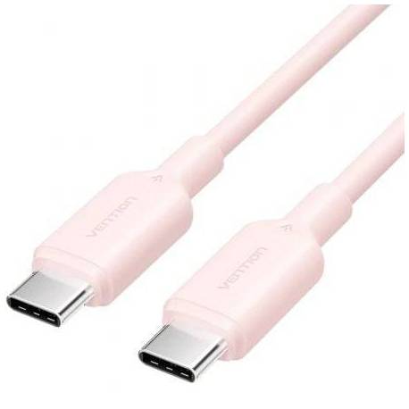 CABLE USB 2.0 TIPO-C 3A VENTION TRCPF/ USB TIPO-C MACHO - USB TIPO-C MACHO/ HASTA 60W/ 480MBPS/ 1M/ ROSA