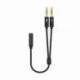 CABLE ESTÉREO AISENS A128-0418/ JACK 3.5 HEMBRA - 2X JACK 3.5 MACHO/ 25CM/ NEGRO