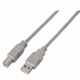 CABLE USB 2.0 IMPRESORA AISENS A101-0002/ USB TIPO-B MACHO - USB MACHO/ 1.8M/ BEIGE