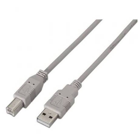 CABLE USB 2.0 IMPRESORA AISENS A101-0002/ USB TIPO-B MACHO - USB MACHO/ 1.8M/ BEIGE