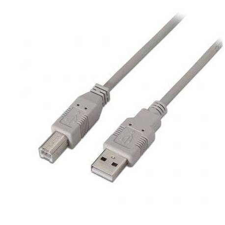 CABLE USB 2.0 IMPRESORA AISENS A101-0004/ USB TIPO-B MACHO - USB MACHO/ 4.5M/ BEIGE