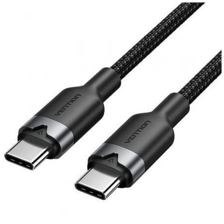 CABLE USB 2.0 TIPO-C 3A VENTION TRDBF/ USB TIPO-C MACHO - USB TIPO-C MACHO/ HASTA 60W/ 480MBPS/ 1M/ NEGRO