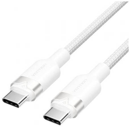 CABLE USB 2.0 TIPO-C 3A VENTION TRDWF/ USB TIPO-C MACHO - USB TIPO-C MACHO/ HASTA 60W/ 480MBPS/ 1M/ BLANCO