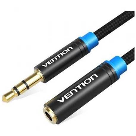 CABLE ESTÉREO VENTION VAB-B06-B500-M/ JACK 3.5 MACHO - JACK 3.5 HEMBRA/ 5M/ NEGRO