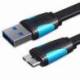 CABLE USB 3.0 VENTION VAS-A12-B050/ MICROUSB MACHO - USB MACHO/ 10W/ 5GBPS/ 50CM/ AZUL Y NEGRO