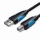 CABLE USB 2.0 IMPRESORA VENTION VAS-A16-B200/ USB TIPO-B MACHO - USB MACHO/ 480MBPS/ 2M/ NEGRO