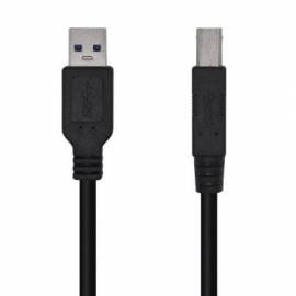 CABLE USB 3.0 IMPRESORA AISENS A105-0444/ USB TIPO-B MACHO - USB MACHO/ 5GBPS/ 2M/ NEGRO