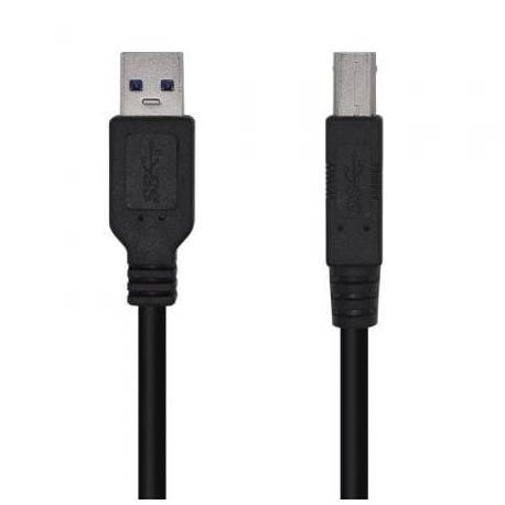 CABLE USB 3.0 IMPRESORA AISENS A105-0444/ USB TIPO-B MACHO - USB MACHO/ 5GBPS/ 2M/ NEGRO
