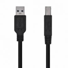 CABLE USB 3.0 IMPRESORA AISENS A105-0444/ USB TIPO-B MACHO - USB MACHO/ 5GBPS/ 2M/ NEGRO