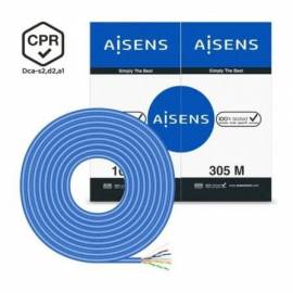 BOBINA DE CABLE RJ45 UTP AWG24 LSZH CPR DCA AISENS A135-0663 CAT.6/ 305M/ AZUL