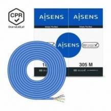 BOBINA DE CABLE RJ45 UTP AWG24 LSZH CPR DCA AISENS A135-0663 CAT.6/ 305M/ AZUL