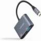 CONVERSOR NANOCABLE 10.16.4303/ USB TIPO-C MACHO/ HDMI HEMBRA - VGA HEMBRA/ 15CM/ GRIS