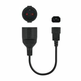 ADAPTADOR ALIMENTACIÓN NANOCABLE 10.22.0901/ C14 MACHO - CEE7 HEMBRA/ 25CM/ NEGRO