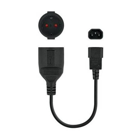 ADAPTADOR ALIMENTACIÓN NANOCABLE 10.22.0901/ C14 MACHO - CEE7 HEMBRA/ 25CM/ NEGRO