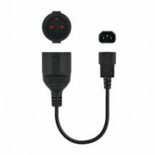 ADAPTADOR ALIMENTACIÓN NANOCABLE 10.22.0901/ C14 MACHO - CEE7 HEMBRA/ 25CM/ NEGRO