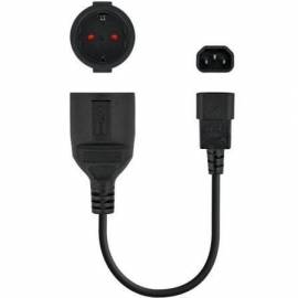 ADAPTADOR ALIMENTACIÓN NANOCABLE 10.22.0902/ C14 MACHO - CEE7 HEMBRA/ 50CM/ NEGRO