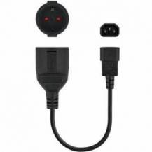 ADAPTADOR ALIMENTACIÓN NANOCABLE 10.22.0902/ C14 MACHO - CEE7 HEMBRA/ 50CM/ NEGRO