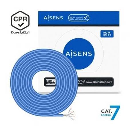 BOBINA DE CABLE RJ45 SFTP AWG23 LSZH CPR DCA AISENS A146-0664 CAT.7/ 100M/ AZUL